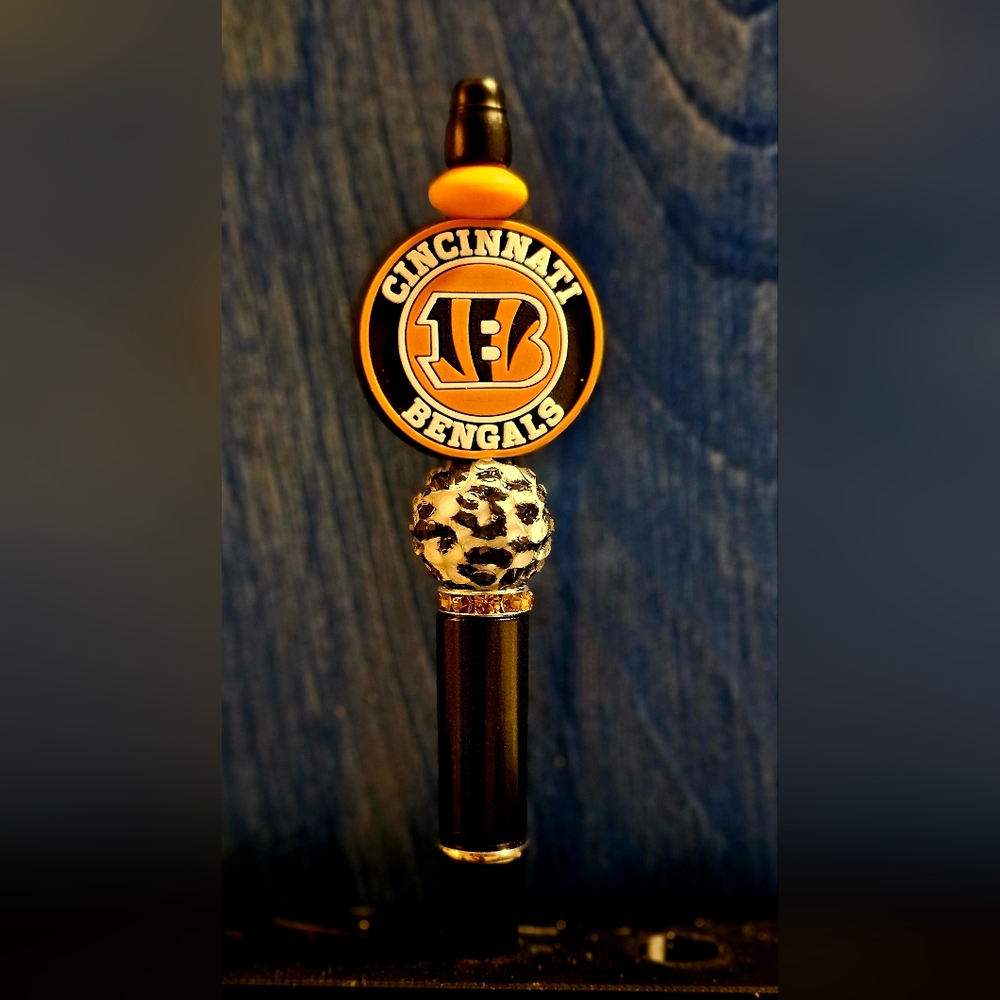 NFL Cincinnati Bengals Sparkly/Blingy Custom Created Super Fan Beaded Pen
